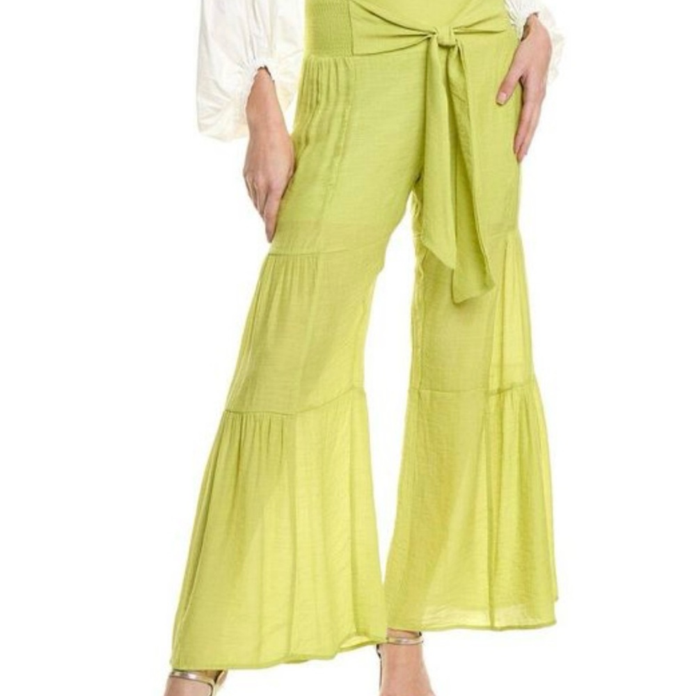 Lime Green Wide-Leg Pants
